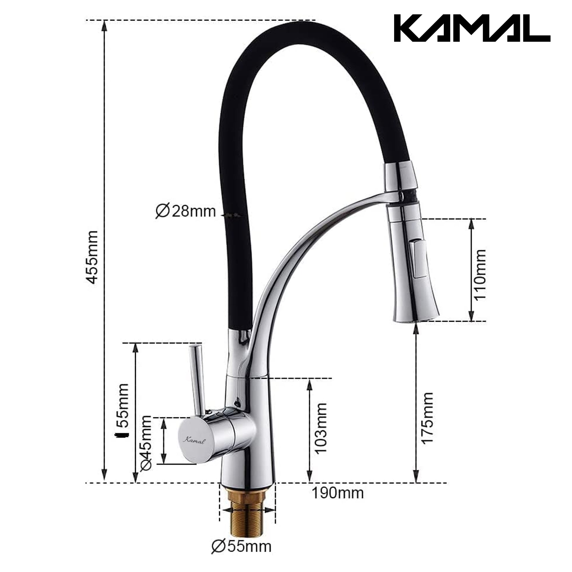 FLT Single Lever Sink Mixer (Brass & Silicone) - by Kamal - FLT - Kamal Bathware