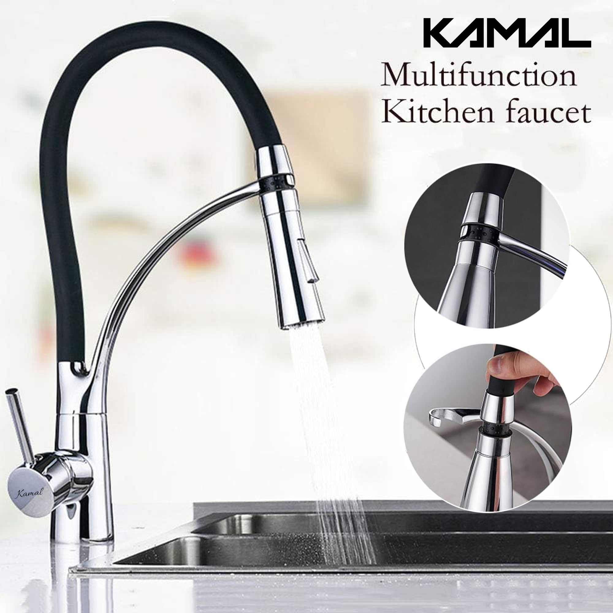 FLT Single Lever Sink Mixer (Brass & Silicone) - by Kamal - FLT - Kamal Bathware