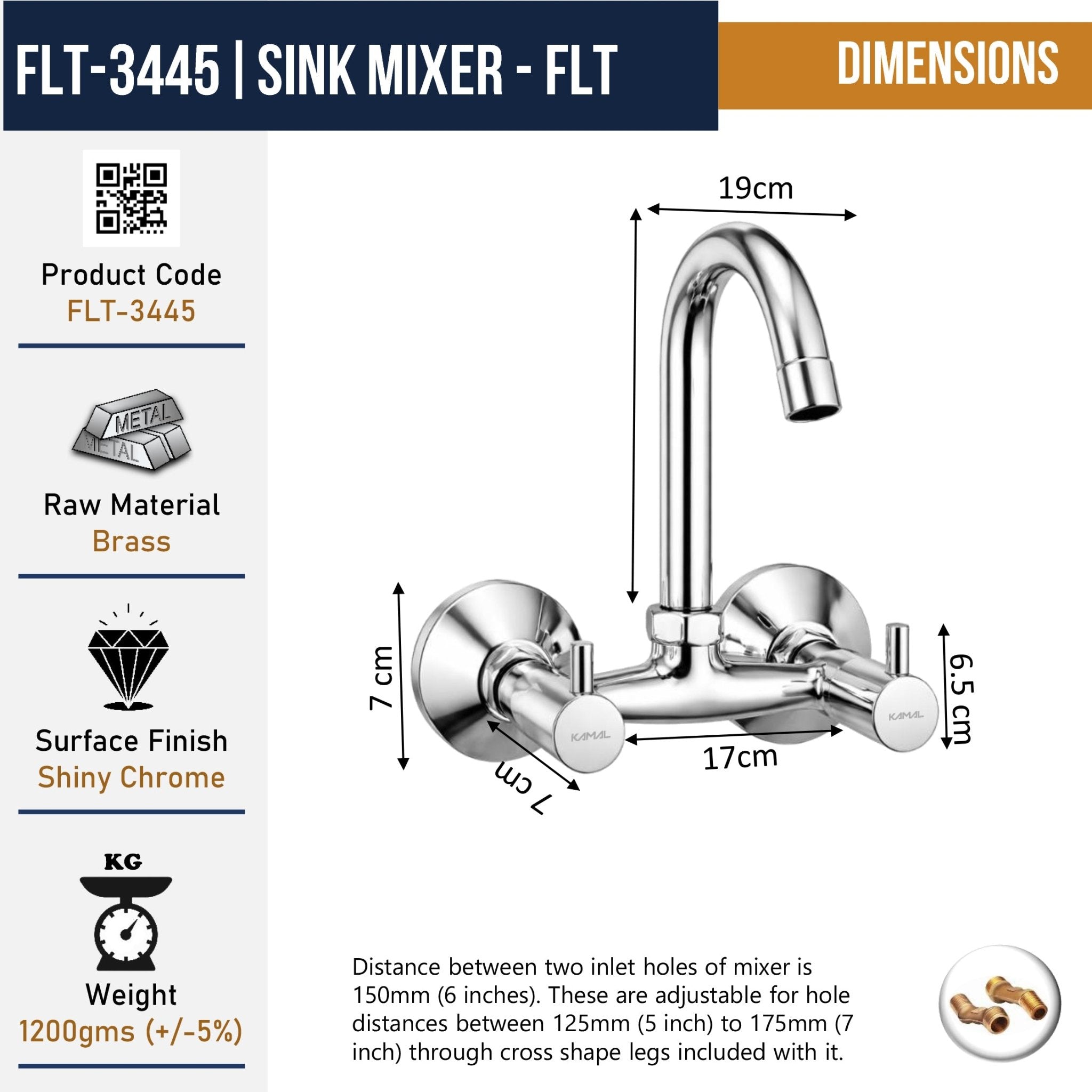 FLT Sink Mixer (Full Brass) - by Kamal - FLT - Kamal Bathware