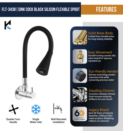 FLT Sink Tap (Brass & Silicone) - by Kamal - Kamal Bathware