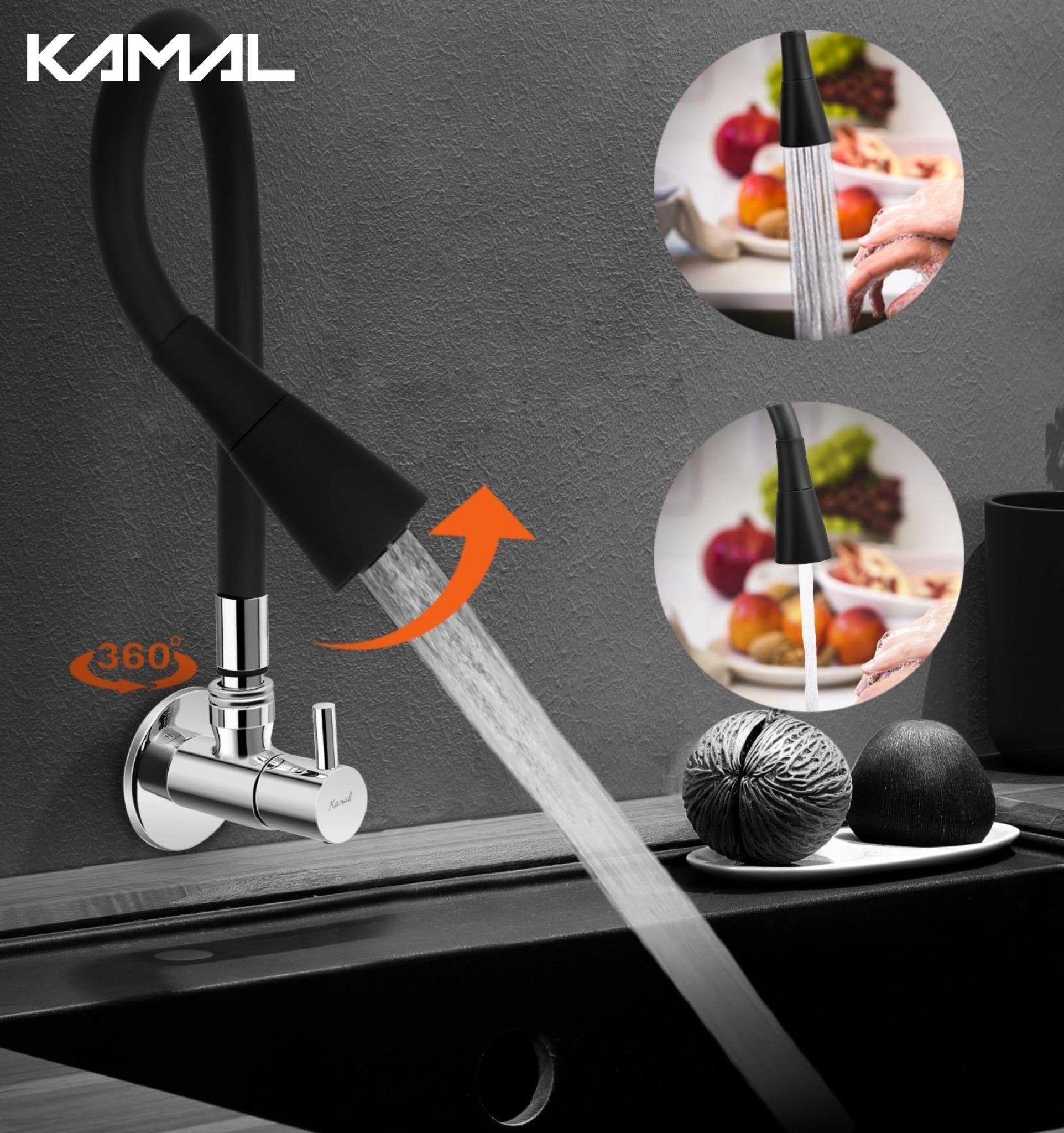 FLT Sink Tap (Brass & Silicone) - by Kamal - Kamal Bathware