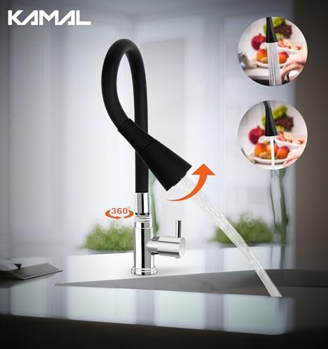 FLT Swan Neck Sink Tap (Brass & Silicone) - by Kamal - FLT - Kamal Bathware