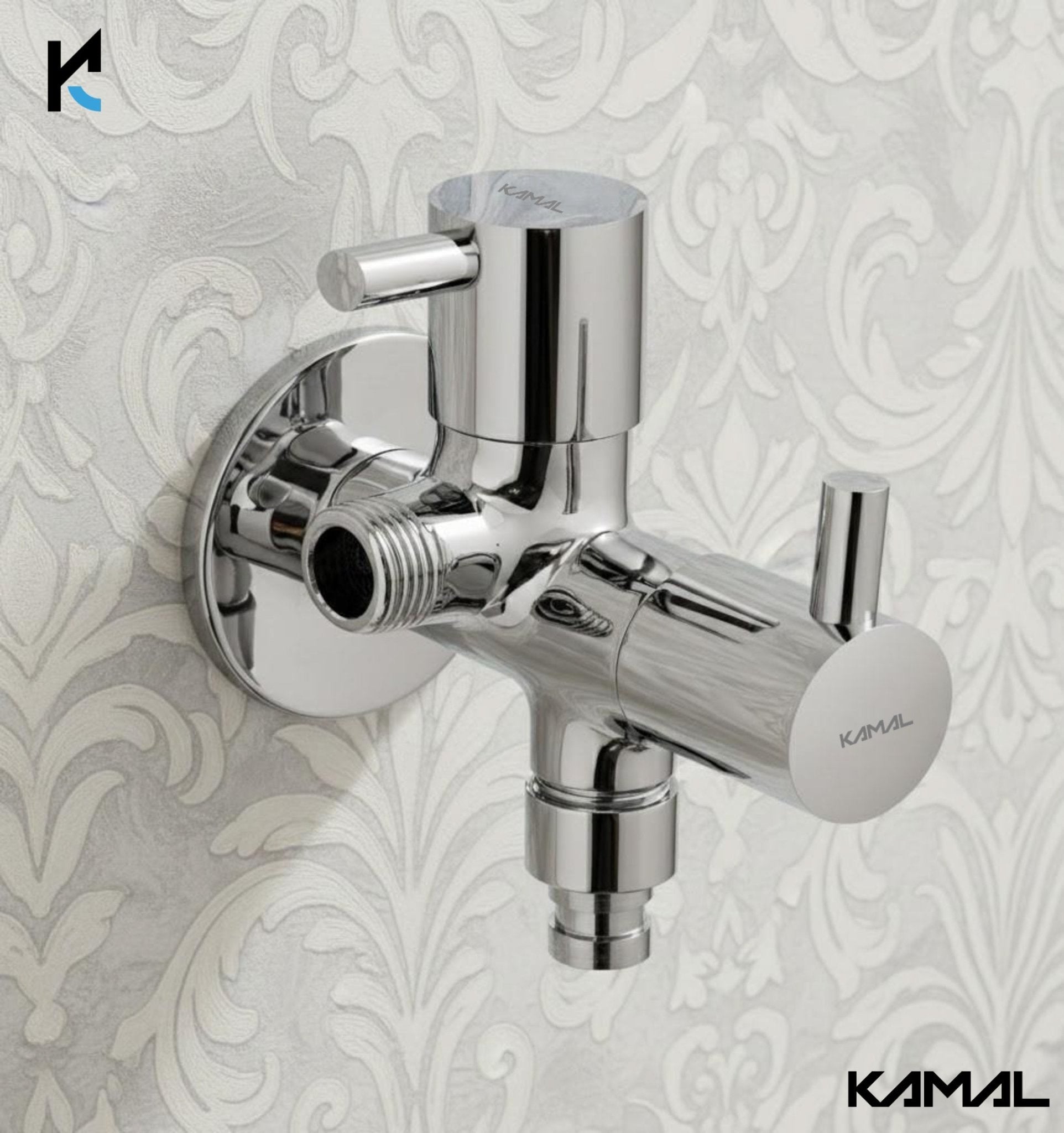 FLT Two Way Angle Valve (Full Brass) - by Kamal - FLT - Kamal Bathware