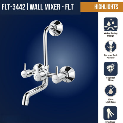 FLT Wall Mixer (Full Brass) - by Kamal - FLT - Kamal Bathware