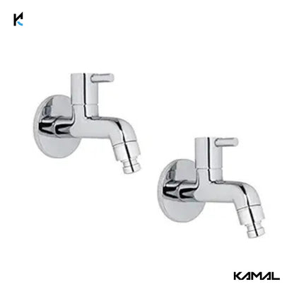 FLT Washing Machine Bib Tap with Wall Flange (Full Brass) - by Kamal - Kamal Bathware