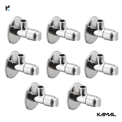 Flute Angle Valve with Wall Flange (Full Brass) - by Kamal - Kamal Bathware
