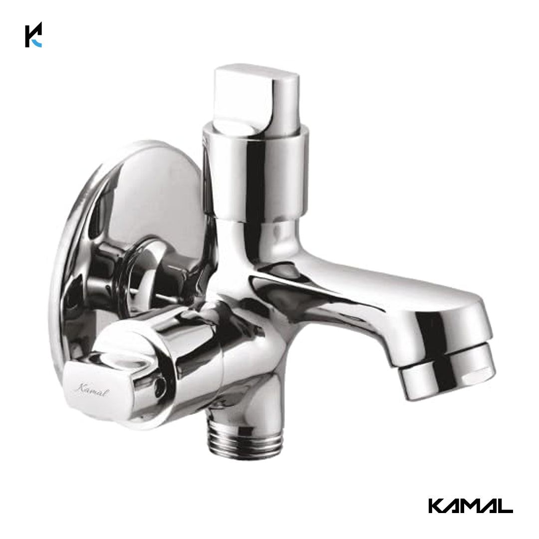 Flute Two Way Bib Tap (Full Brass) - by Kamal - Flute - Kamal Bathware