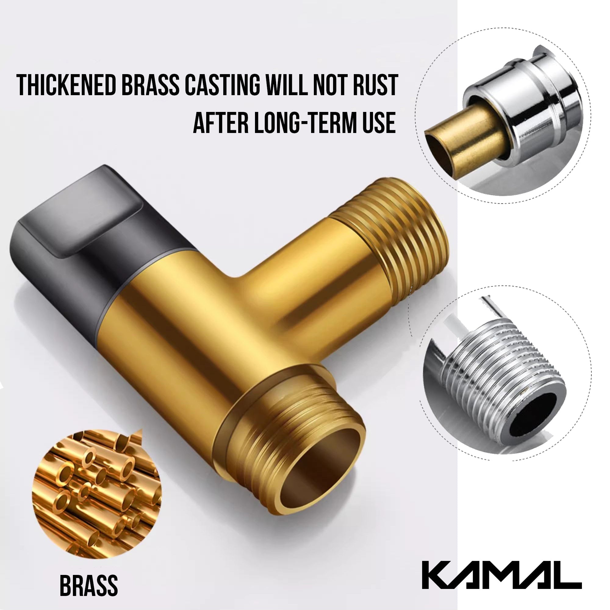 Flute Washing Machine Tap (Full Brass) - by Kamal - Kamal Bathware