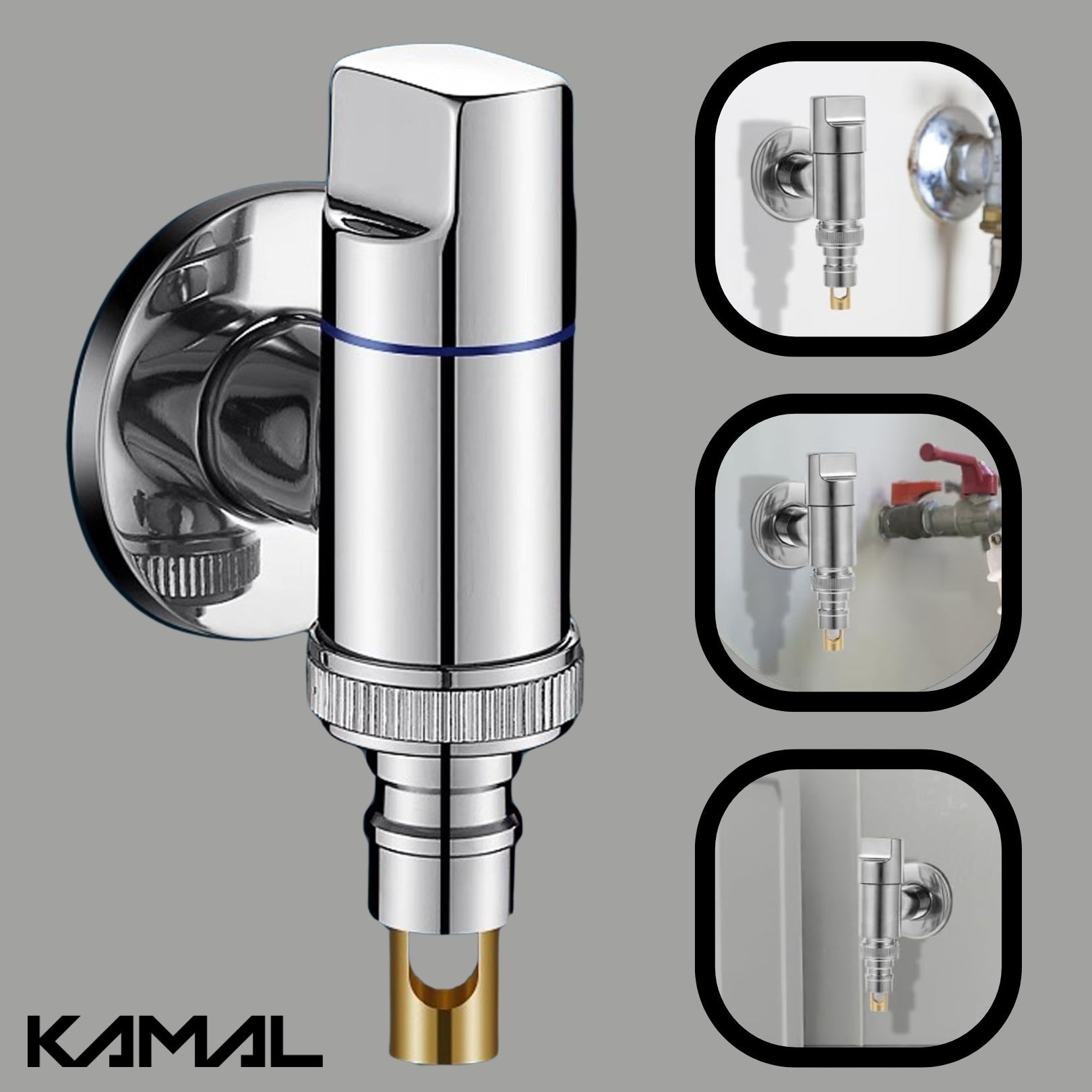 Flute Washing Machine Tap (Full Brass) - by Kamal - Kamal Bathware