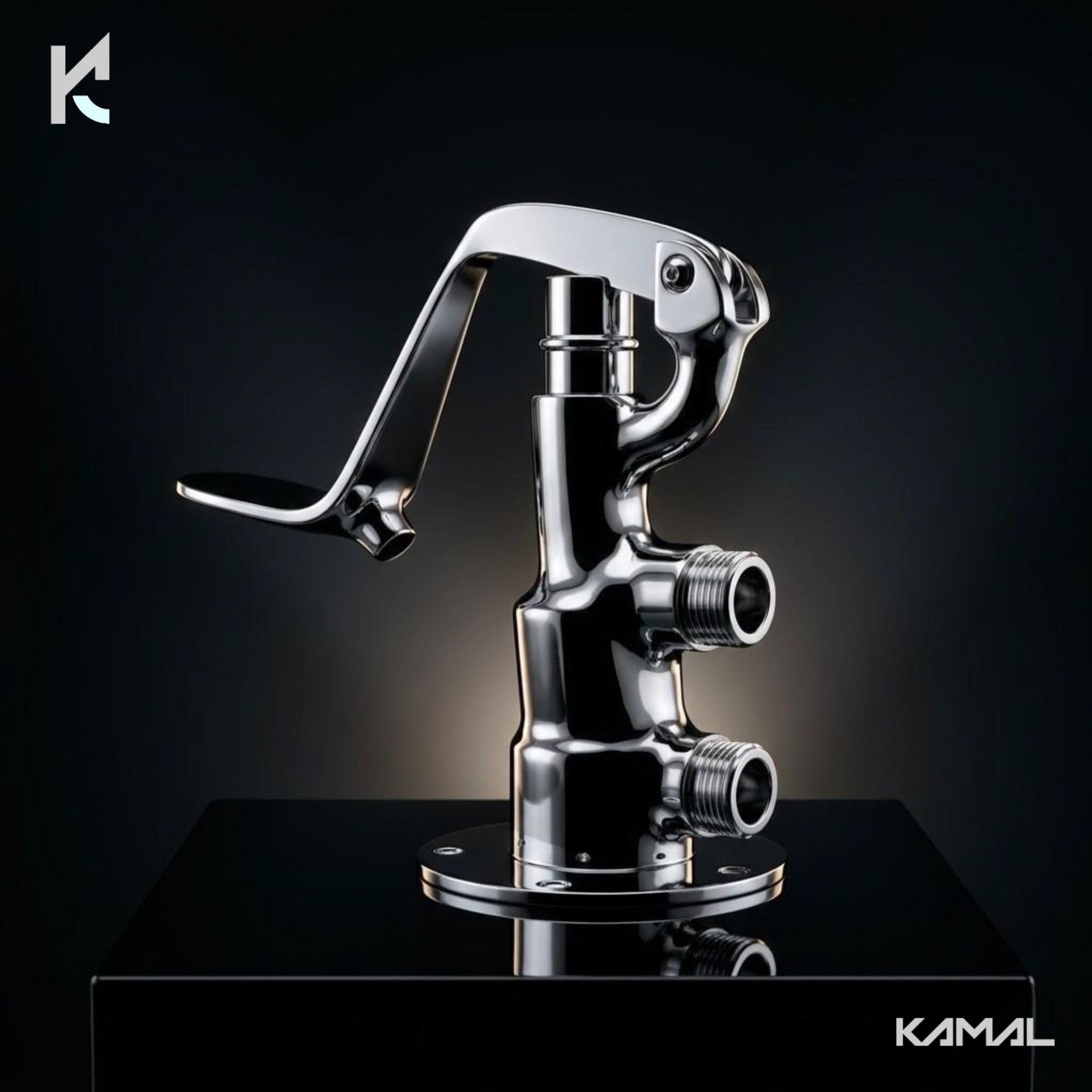 Foot Control Tap without Spout (Full Brass) - by Kamal - Faucets - Kamal Bathware