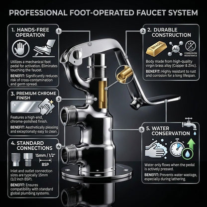 Foot Control Tap without Spout (Full Brass) - by Kamal - Faucets - Kamal Bathware