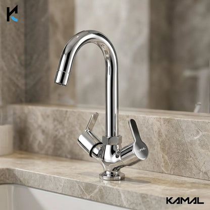 Fusion Basin Mixer (Full Brass) - by Kamal - Fusion - Kamal Bathware