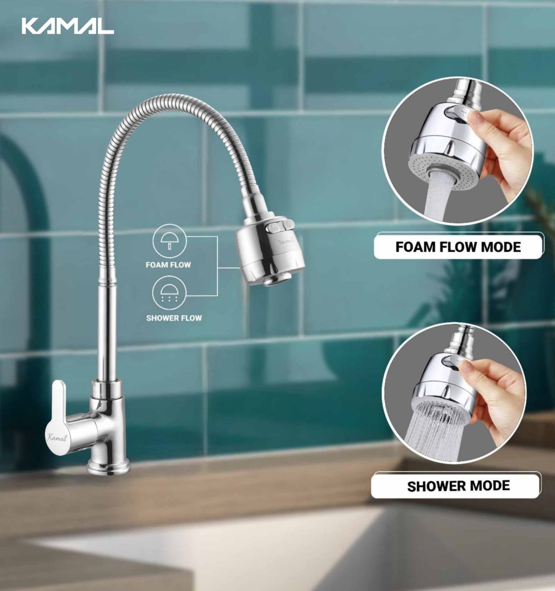 Fusion Dual Flow Heavy Body Sink Tap – by Kamal - Fusion - Kamal Bathware