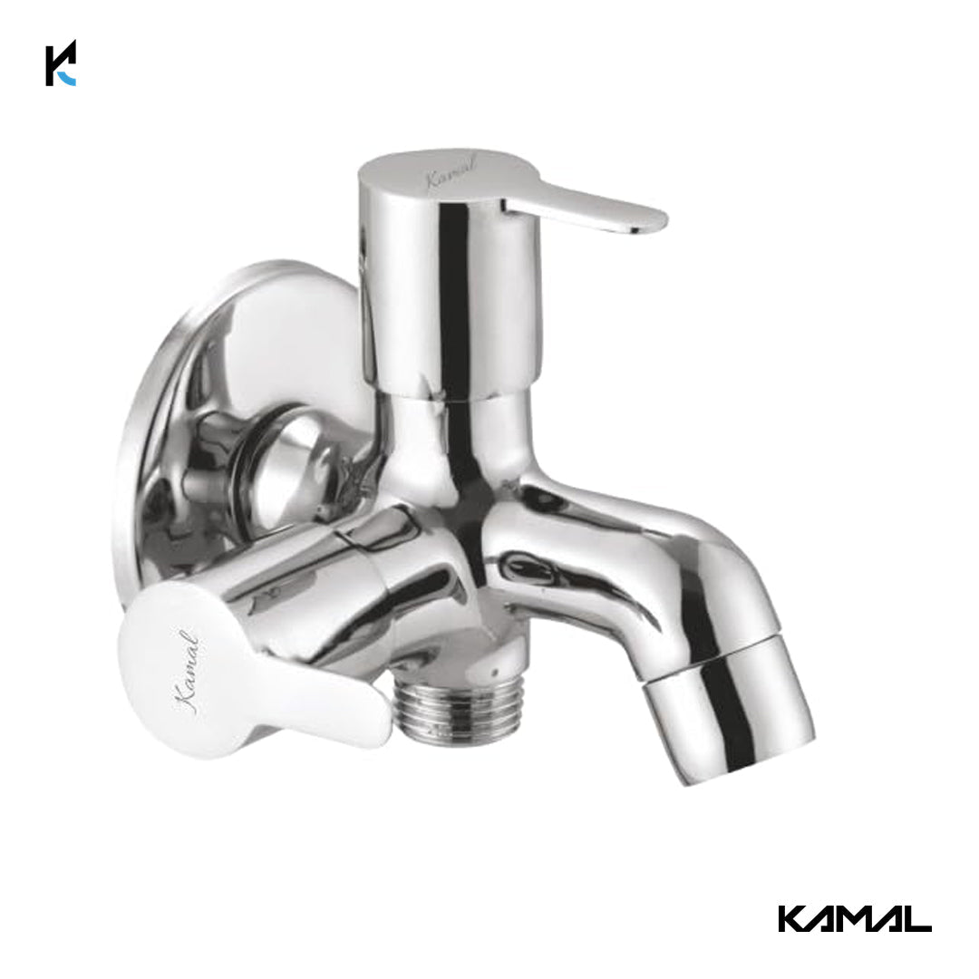 Fusion Prime Novo Two Way Bib Tap (Full Brass) - by Kamal - Fusion Prime Novo - Kamal Bathware