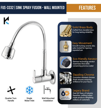 Fusion Sink Spray Tap (Brass & Silicone) - by Kamal - Kamal Bathware