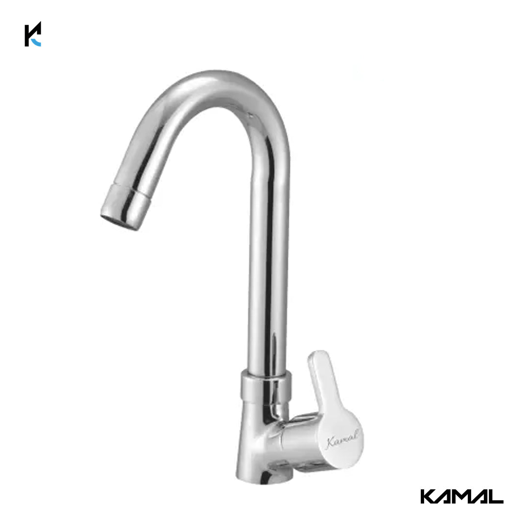 Fusion Swan Neck (Full Brass) - by Kamal - Fusion - Kamal Bathware