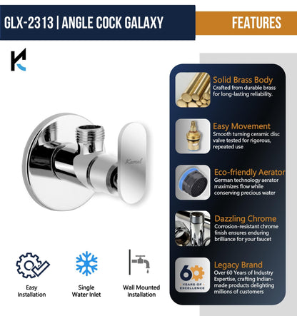 Galaxy Angle Valve (Full Brass) - by Kamal - Galaxy - Kamal Bathware