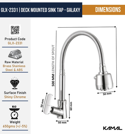 Galaxy Dual Flow Table Mounted Sink Tap - by Kamal - Galaxy - Kamal Bathware