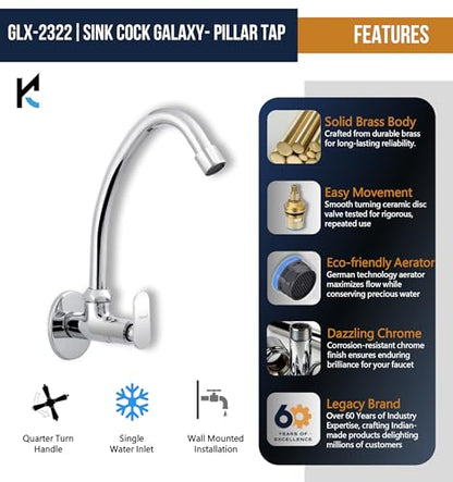 Galaxy Sink Tap (Full Brass) - by Kamal - Kamal Bathware