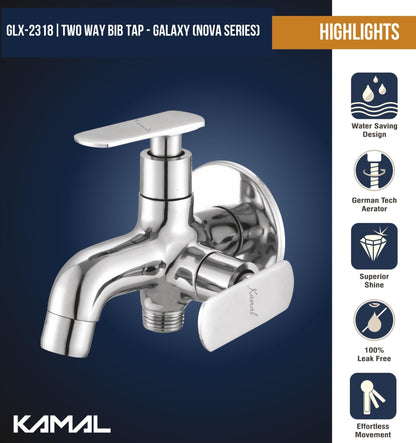 Galaxy Two in One Bib Cock (Full Brass) - by Kamal - Galaxy - Kamal Bathware