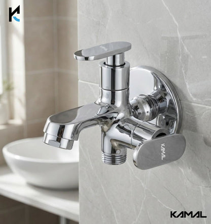 Galaxy Two - Way Bib Tap (Full Brass) - by Kamal - Galaxy - Kamal Bathware