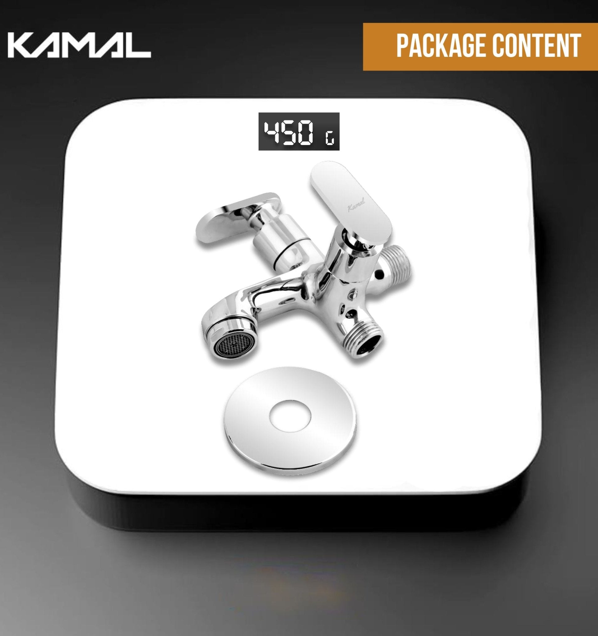 Galaxy Two - Way Bib Tap (Full Brass) - by Kamal - Galaxy - Kamal Bathware