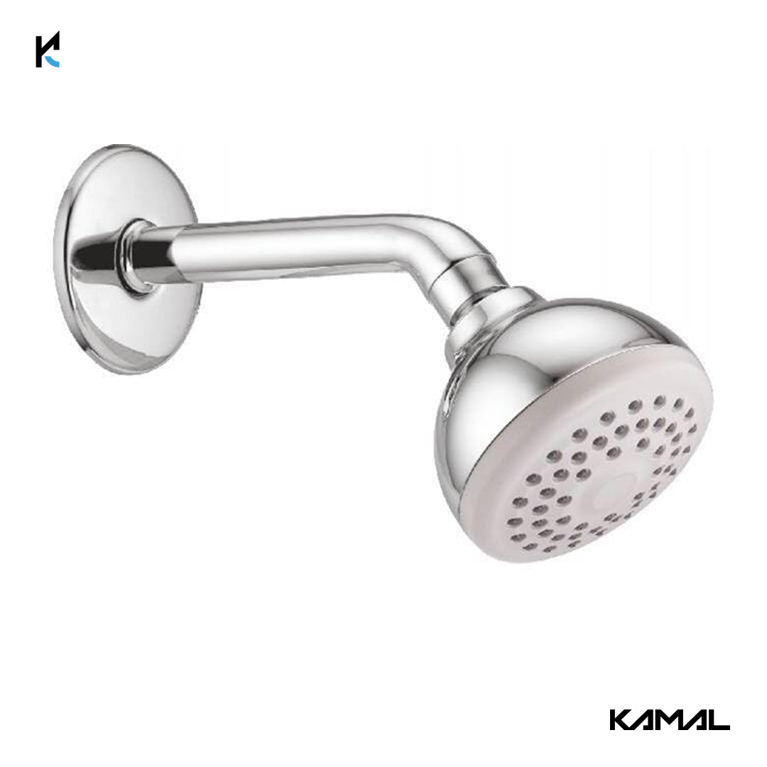 Globe Overhead Shower 3.5 Inch with 6 Inch Shower Arm & Wall Flange - by Kamal - Globe - Kamal Bathware