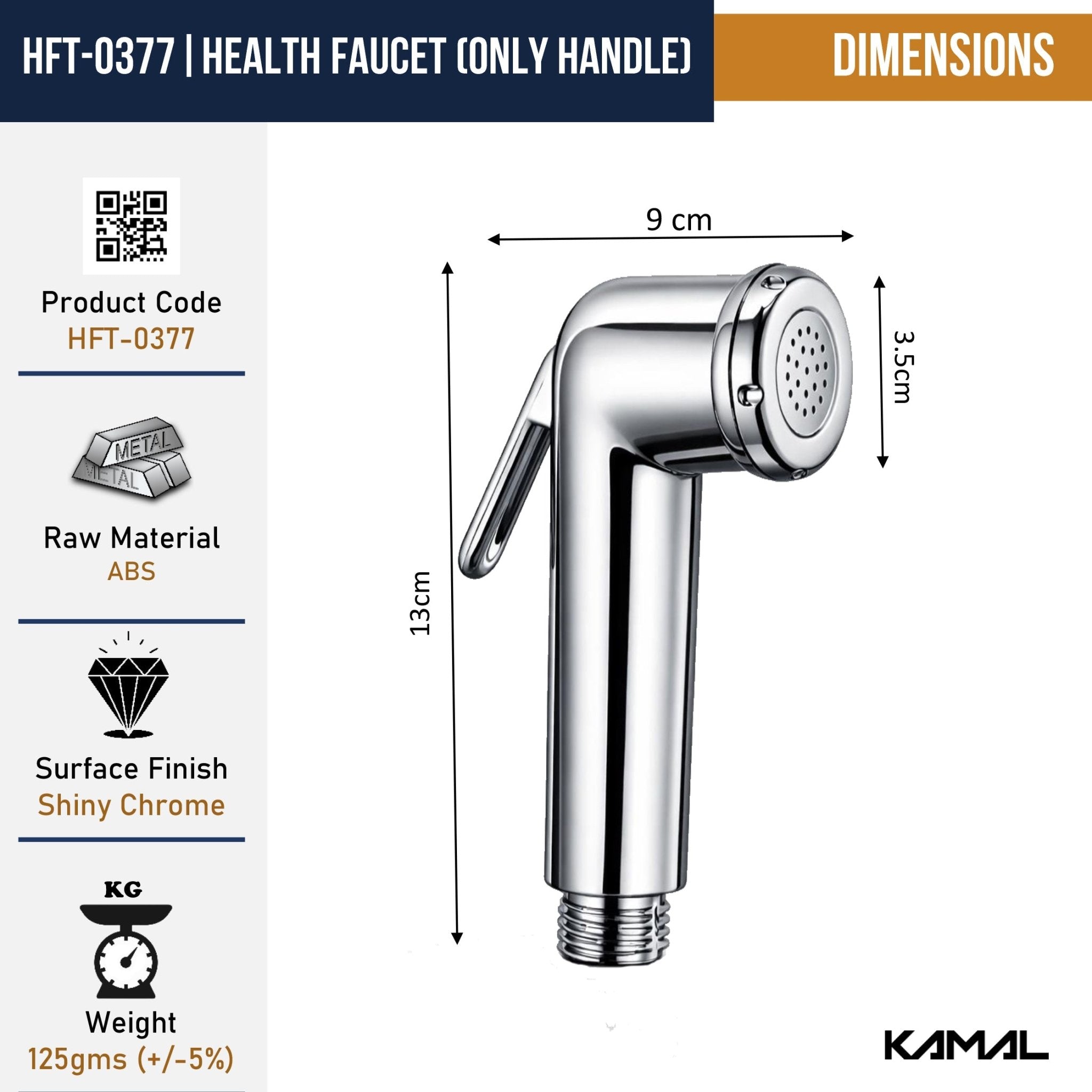 Health Faucet Gun – Premium ABS Jet Spray (Only Gun, No Hose & Hook) Faucet Set - by Kamal - Kamal Bathware