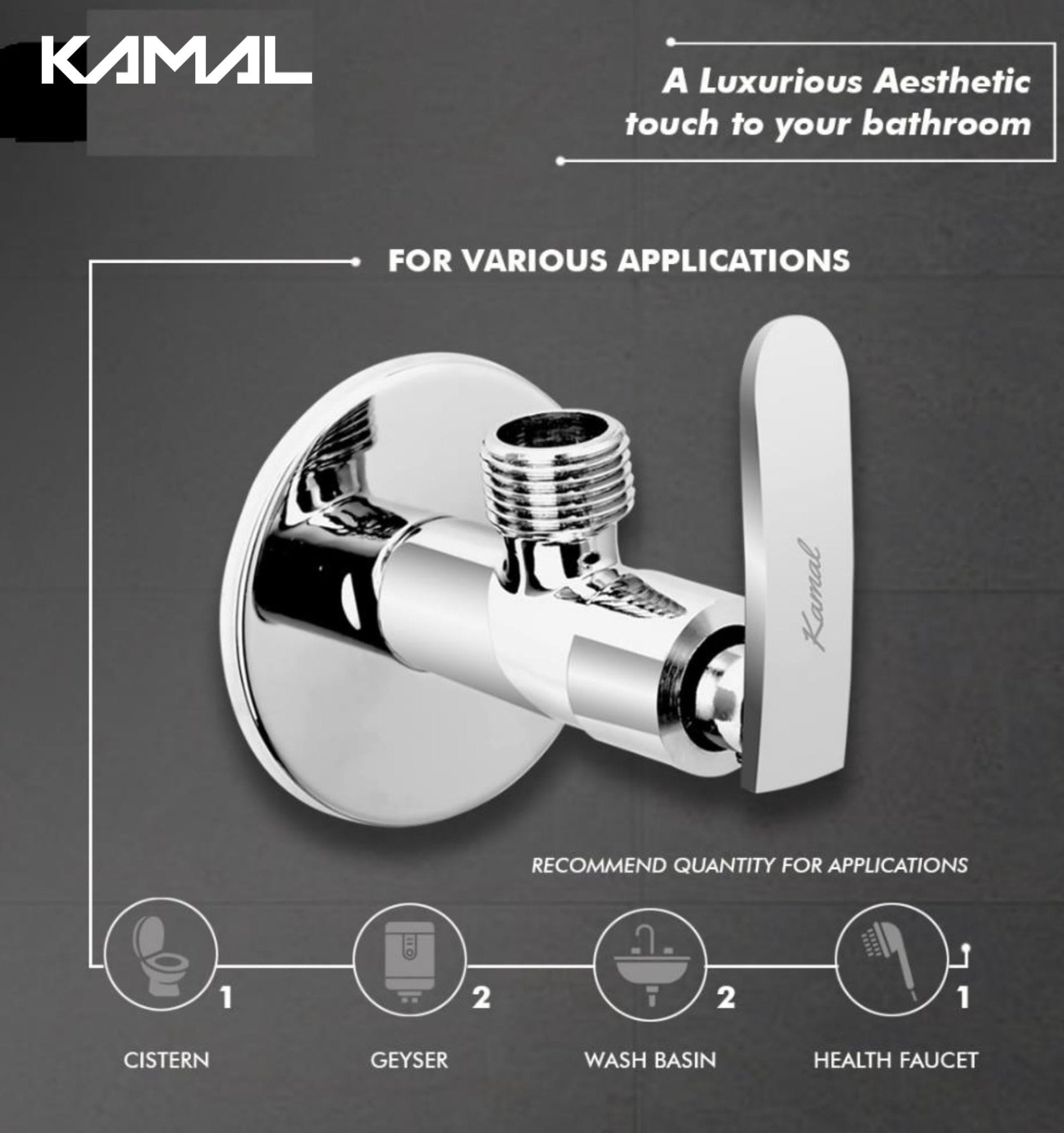 Irene Angle Valve (Full Brass) - by Kamal - Irene - Kamal Bathware