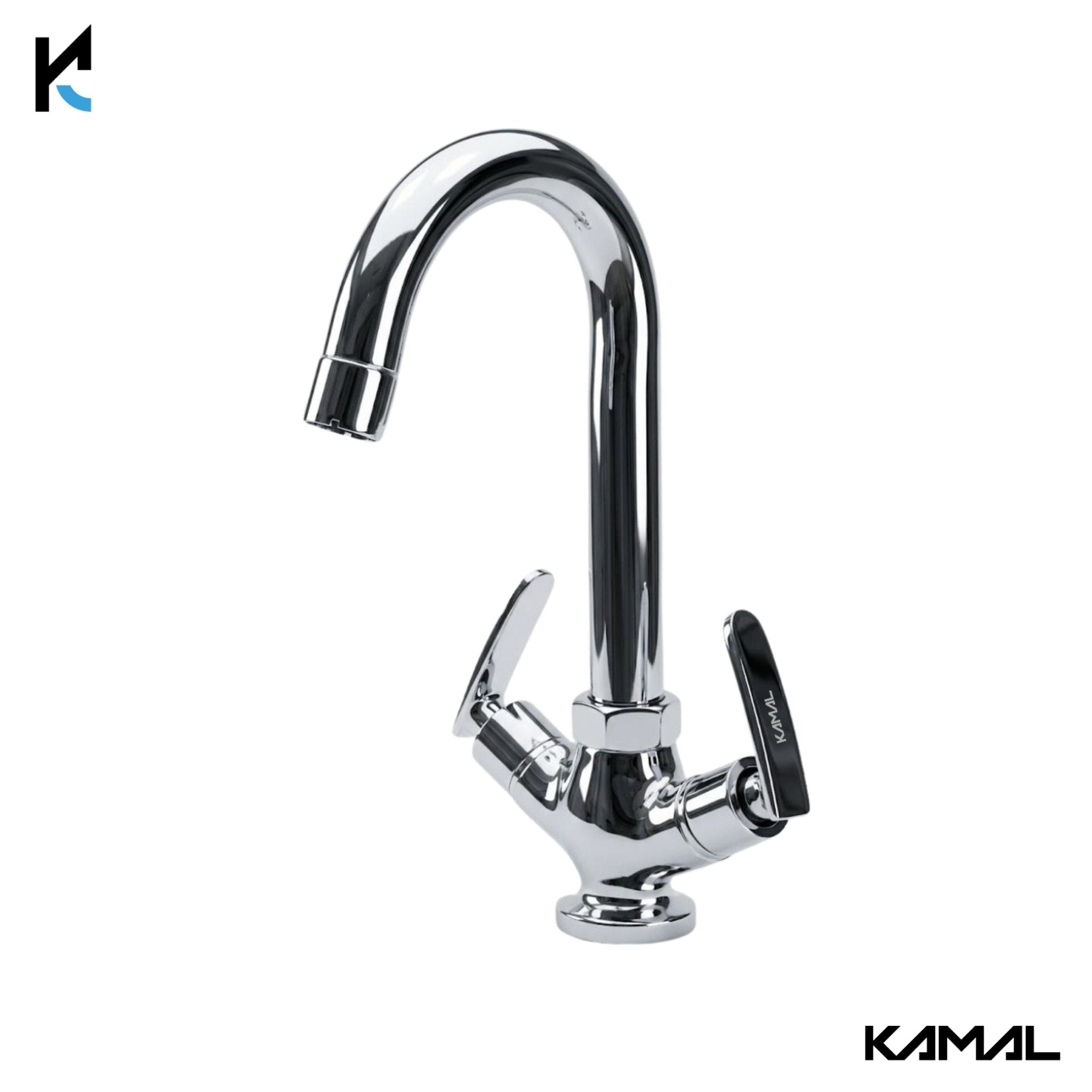 Irene Basin Mixer (Full Brass) - by Kamal - Irene - Kamal Bathware