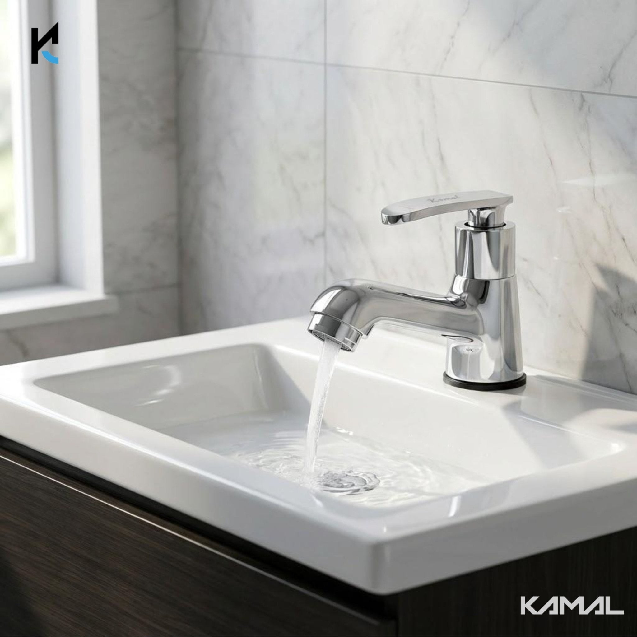 Irene Pillar Tap (Full Brass) - by Kamal - Irene - Kamal Bathware