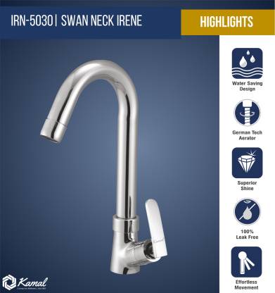 Irene Swan Neck (Full Brass) - by Kamal - Irene - Kamal Bathware