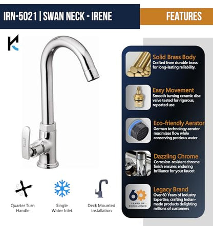 Irene Swan Neck (Full Brass) - by kamal - Irene - Kamal Bathware