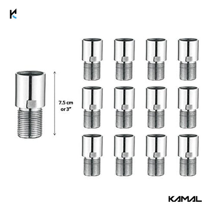 Kamal Full Brass Extension Pipe - L.Key | Anti - Corrosive | (Set of 12) - Extension - Kamal Bathware