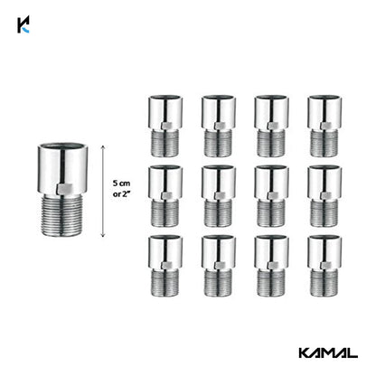 Kamal Full Brass Extension Pipe - L.Key | Anti - Corrosive | (Set of 12) - Extension - Kamal Bathware
