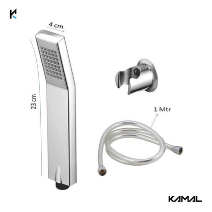 Kubix ABS Hand Shower With ABS Shower Tube And Wall Hook - by Kamal - Kubix - Kamal Bathware