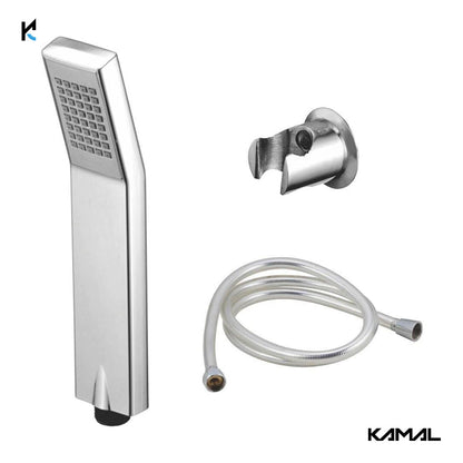 Kubix ABS Hand Shower With ABS Shower Tube And Wall Hook - by Kamal - Kubix - Kamal Bathware