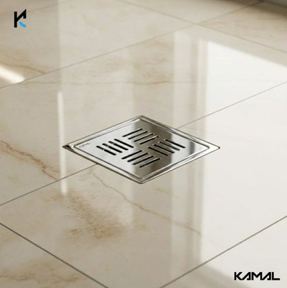 Kubix Cockroach Trap | SS 304 Grade Floor Drain Jali with Collar - by Kamal - Kubix - Kamal Bathware