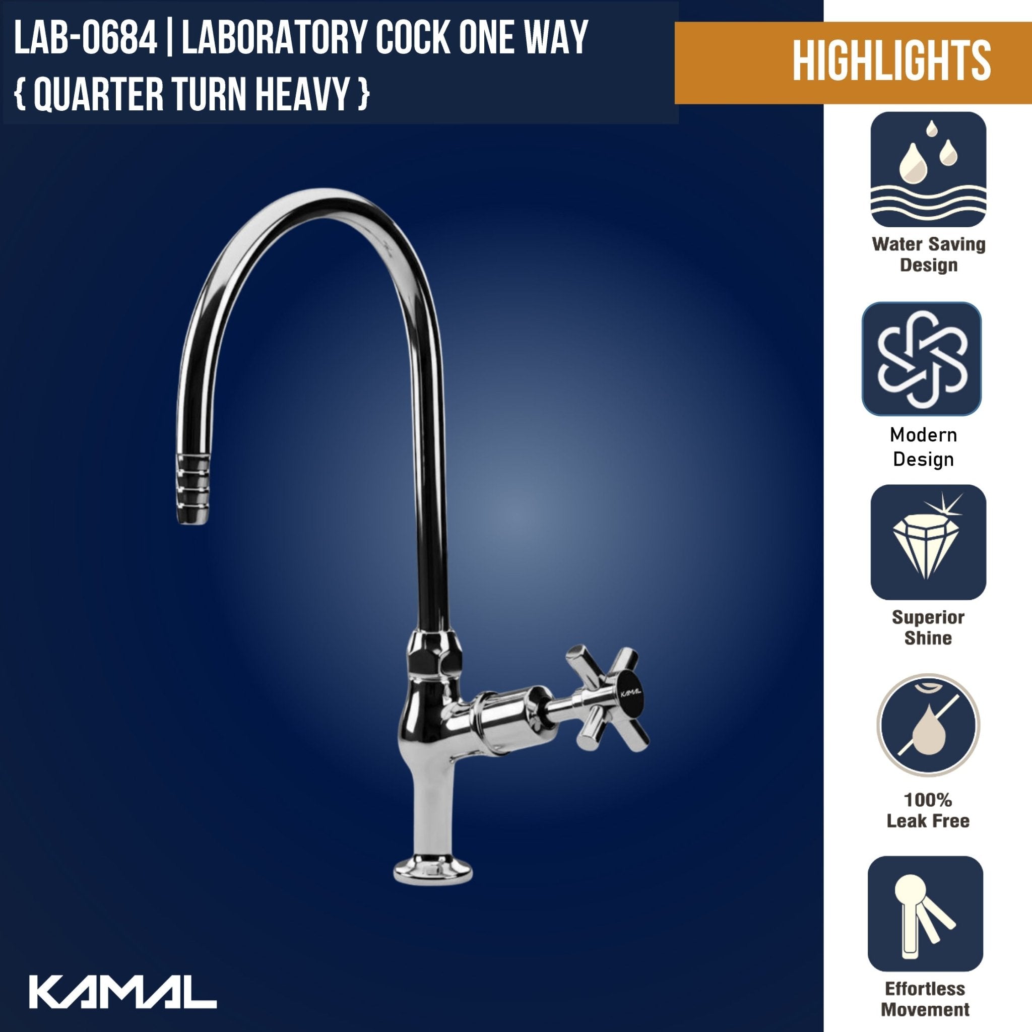 Laboratory Tap One Way (Full Brass) - by Kamal - Laboratory Tap - Kamal Bathware