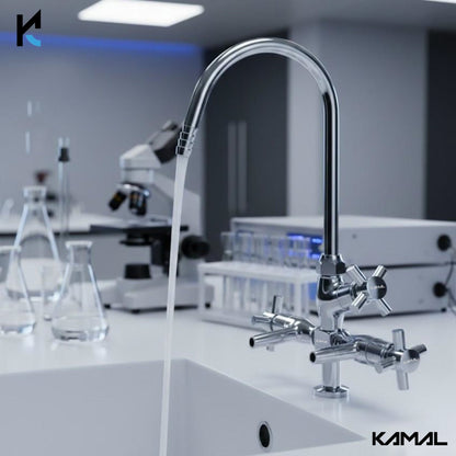 Laboratory Tap Three Way (Full Brass) - by Kamal - Faucets - Kamal Bathware