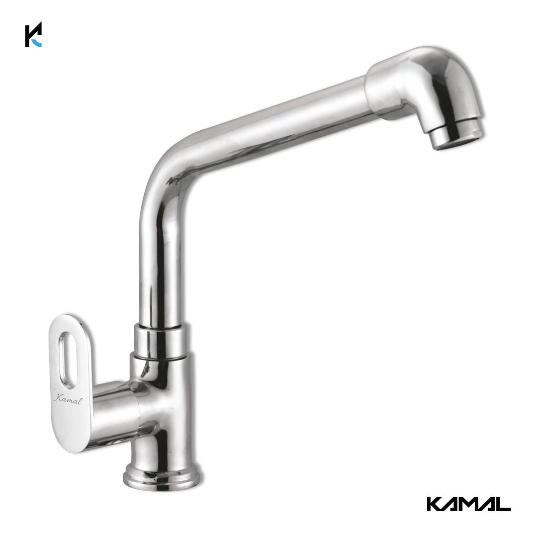 Milan Swan Neck Elbow Faucet (Full Brass) - by Kamal - Milan - Kamal Bathware