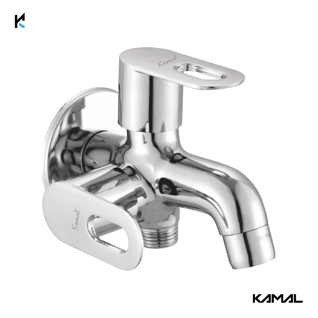 Milan Two Way Bib Cock (Full Brass) - by Kamal - Milan - Kamal Bathware