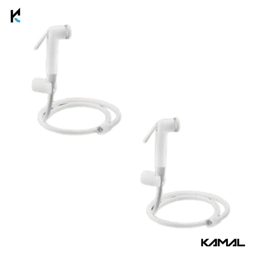 Milky Health Faucet with Gun Tube & Hook - by Kamal - Kamal Bathware