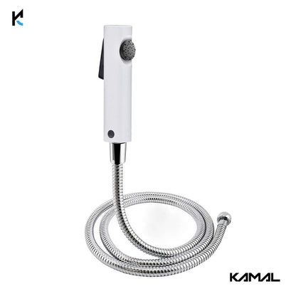 Moonstone Premium Health Faucet with 1 Mtr Stainless Steel Flexible Shower Hose & Wall Hook - by Kamal - Kamal Bathware