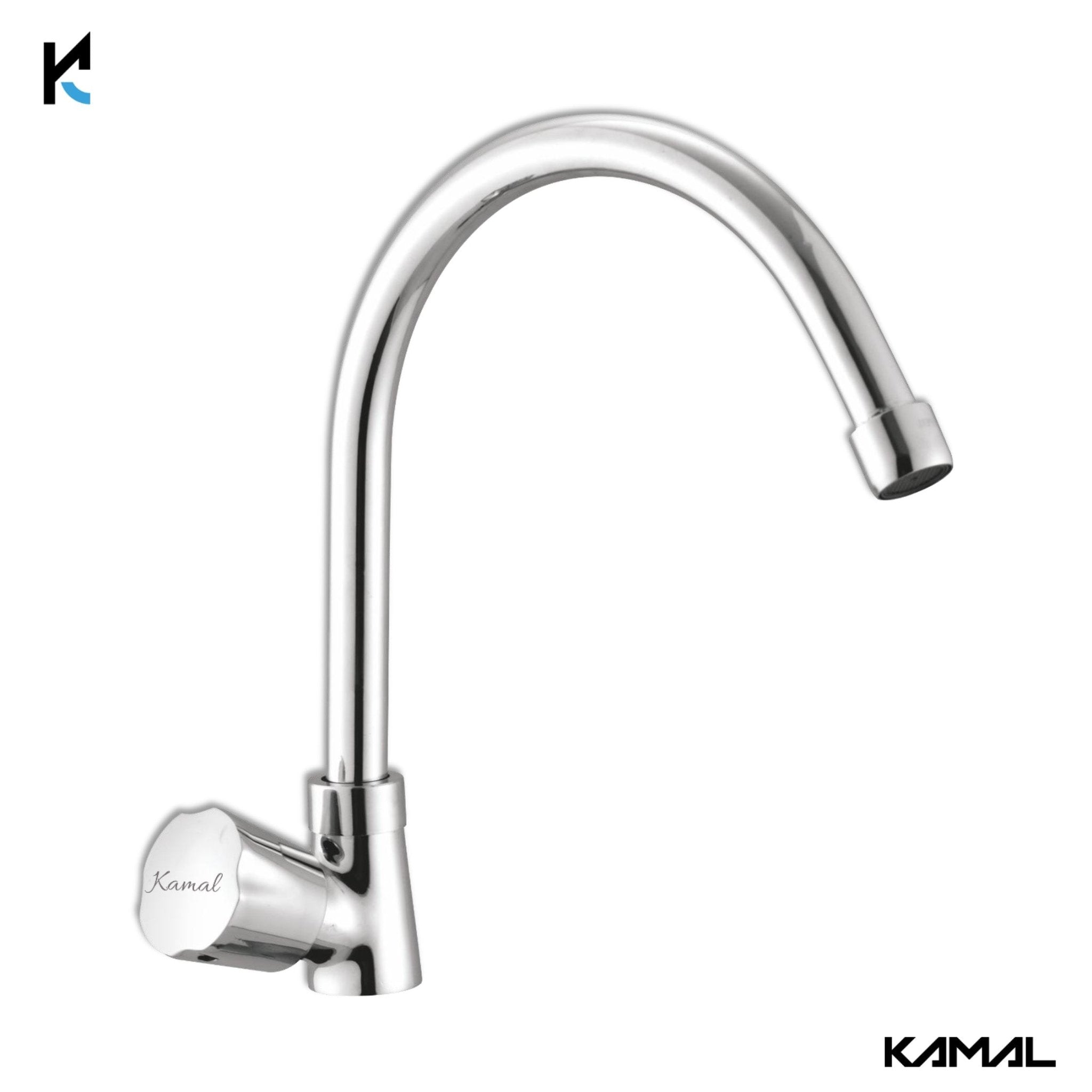 Neo C - Bend Spout Gosseneck Sink Faucet (Full Brass) - by Kamal - Neo - Kamal Bathware