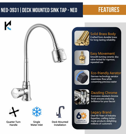 Neo Dual Flow Heavy Body Sink Tap – by Kamal - Neo - Kamal Bathware