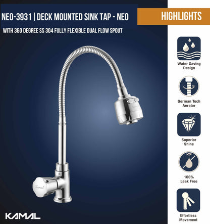 Neo Dual Flow Heavy Body Sink Tap – by Kamal - Neo - Kamal Bathware