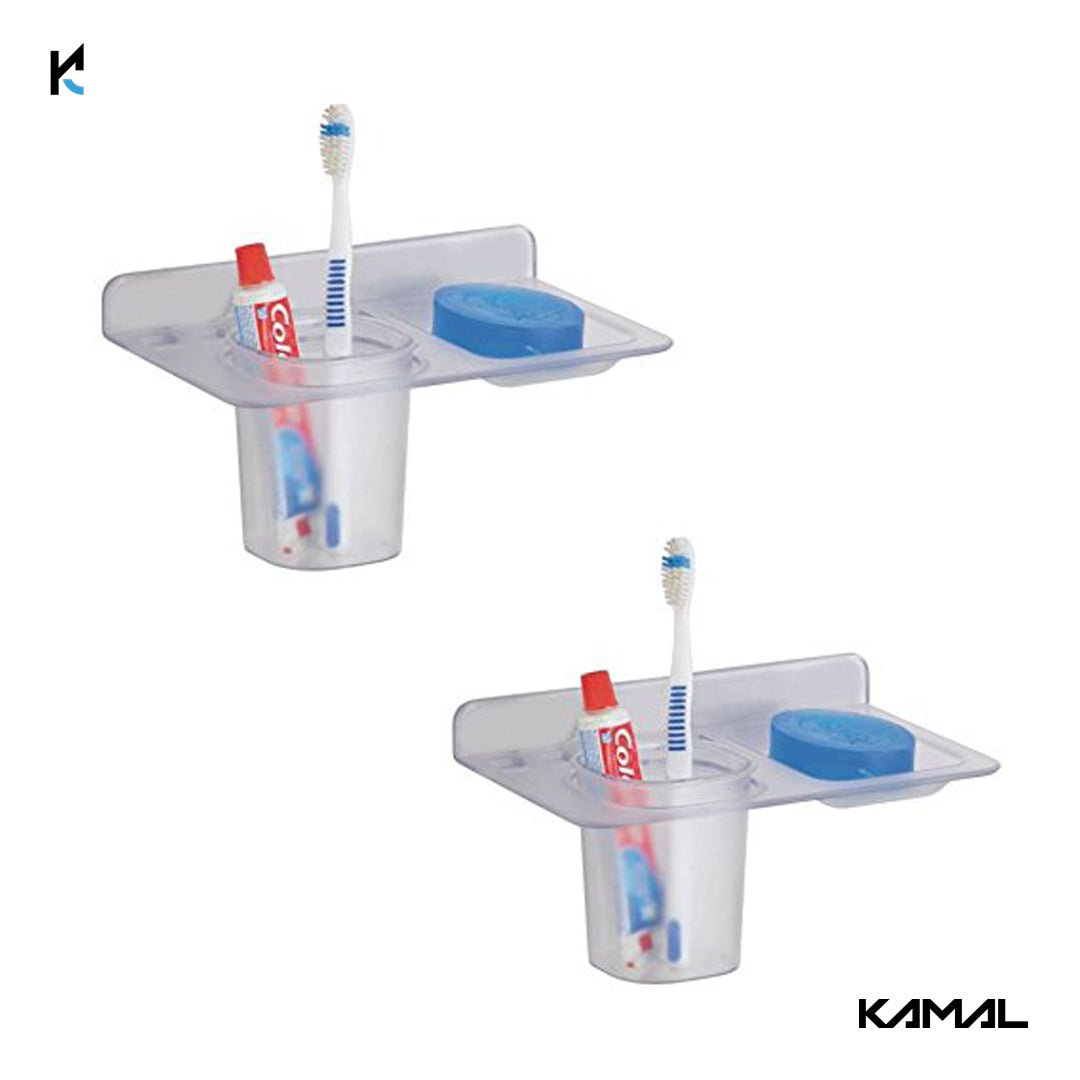 Neo Plastic Soap Dish & Brush Holder (Set of 2) - by Kamal - Neo - Kamal Bathware