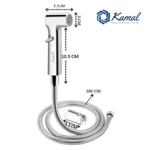 Nexon Health Faucet with Stainless Steel Flexible Tube 100 Cm &amp; Wall Hook - by Kamal - Kamal Bathware