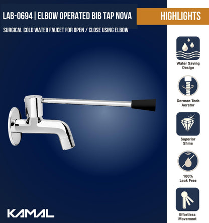 Nova Elbow Action Bib Tap Faucet (Full Brass) - by Kamal - Kamal Bathware